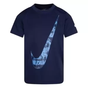 Image of Nike Texture Swoosh T Shirt Infant Boys - Blue