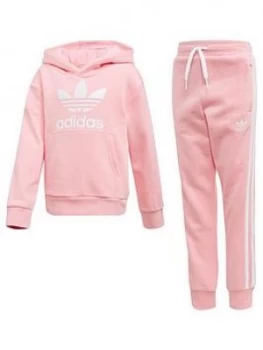 Image of Boys, adidas Originals Childrens Trefoil Jog Set - Pink, Size 4-5 Years