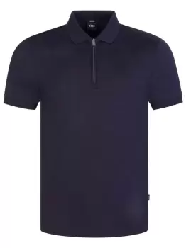 Image of BOSS Polston Slim-fit Polo Shirt Dark Blue