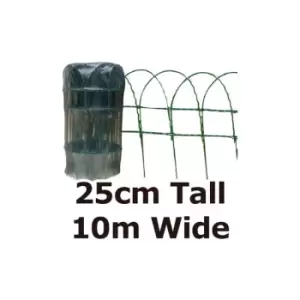 Image of Hamble Distribution - 10m x 25cm of Green pvc Plastic Coated Metal Garden Border / Fence