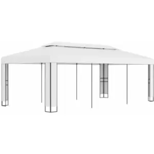 Image of Gazebo with Double Roof 3x6 m White Vidaxl White