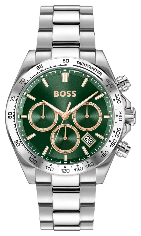 Image of BOSS 1514268 HERO 2.0 Chronograph (44mm) Green Dial / Watch