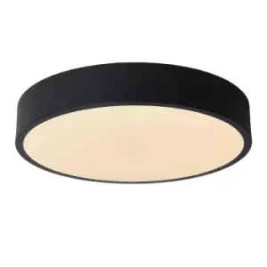 Image of Unar Modern Flush Ceiling Light - Ø30cm - LED Dim. - 1x18W 2700K - 3 StepDim - Black