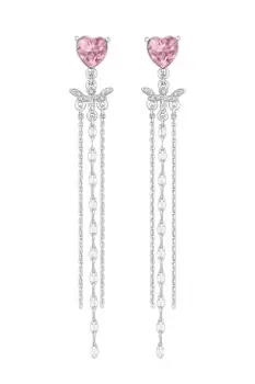 Image of Silver Ombre Pink Drop Earrings