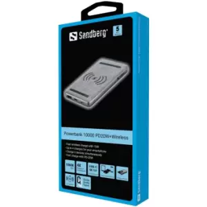 Image of Sandberg Powerbank 10000 PD20W+Wireless