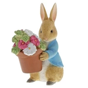 Image of Peter Rabbit Brings Flowers Figurine