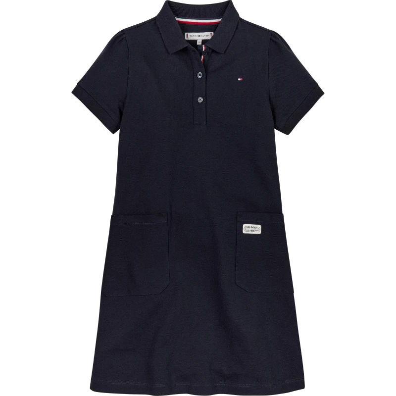 Image of Tommy Hilfiger Tommy Polo Dress - Blue Blue 8 - 9 Years