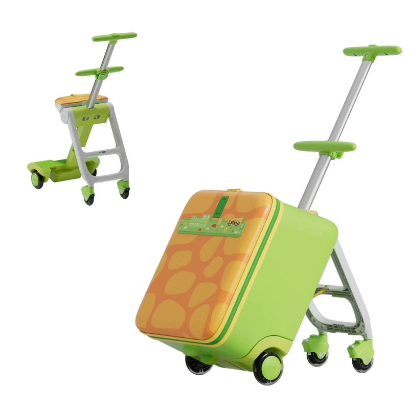 Image of JoviKids 3-in-1 Childrens Ride-On Suitcase Green Green unisex 1