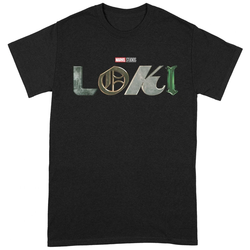 Image of Loki Mens Logo T-Shirt in Black Size: Small Black Male S