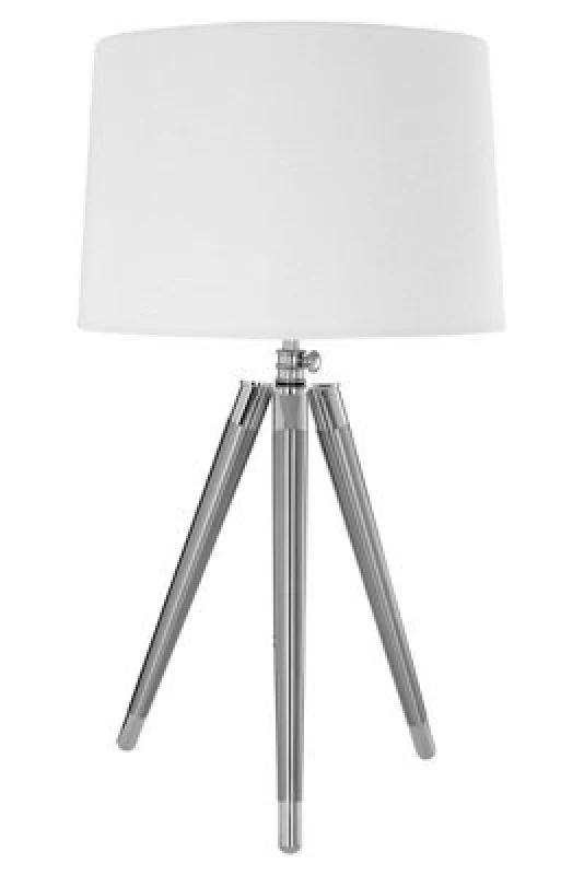 Image of Premier Housewares Electrum Unique Tripod Table Lamp With Cream Linen Shade Cream