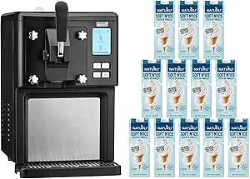 Image of Cooks Professional Digital Luxury Soft Serve Ice Cream Maker with 6 x 1L Dairy-Free Mix in Black Size: 3 Pack Black Unisex 3 Pack