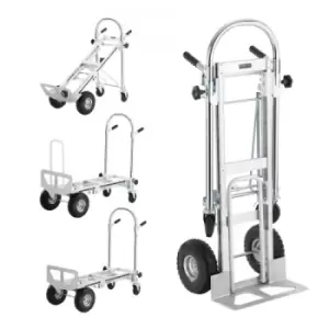 Image of VEVOR Aluminum Hand Truck, 4 in 1, 1000 lbs Load Capacity, Heavy Duty Industrial Convertible Folding Hand Truck and Dolly, Utility Cart Converts from