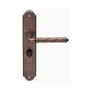 Image of Jedo Venezia Tin Finish On Plate Bathroom Door Handle