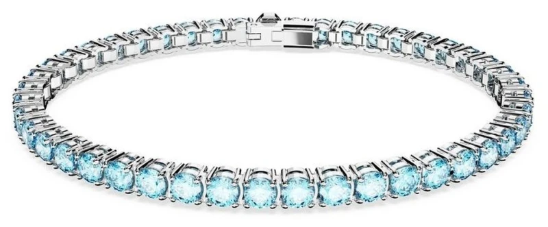 Image of Swarovski Matrix Blue Tennis Bracelet 5648928 M Silver female