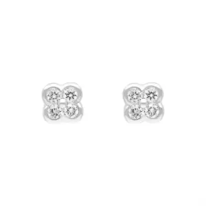 Image of 18ct White Gold 0.25ct Diamond Cluster Stud Earrings
