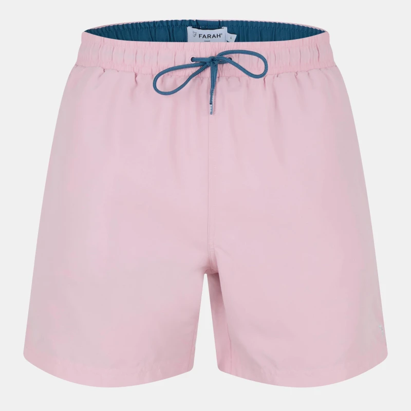 Image of Farah Owen Plain Swim Shorts - Pink Pink S