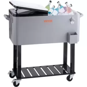 Image of Vevor - 80Qt Rolling Cooler Cart with Bottle Opener Drainage Patio Party Bar Drink