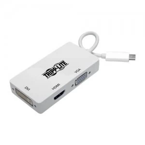 Image of Tripp Lite USB C Multiport Adapter 4K HDMI DVI and VGA HDCP White