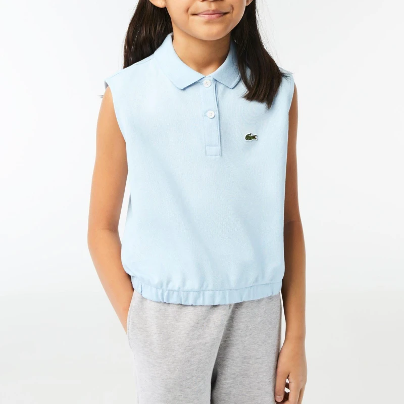 Image of Lacoste Sleeveless Stretch Mini Piqu Polo Shirt - Blue Blue 8