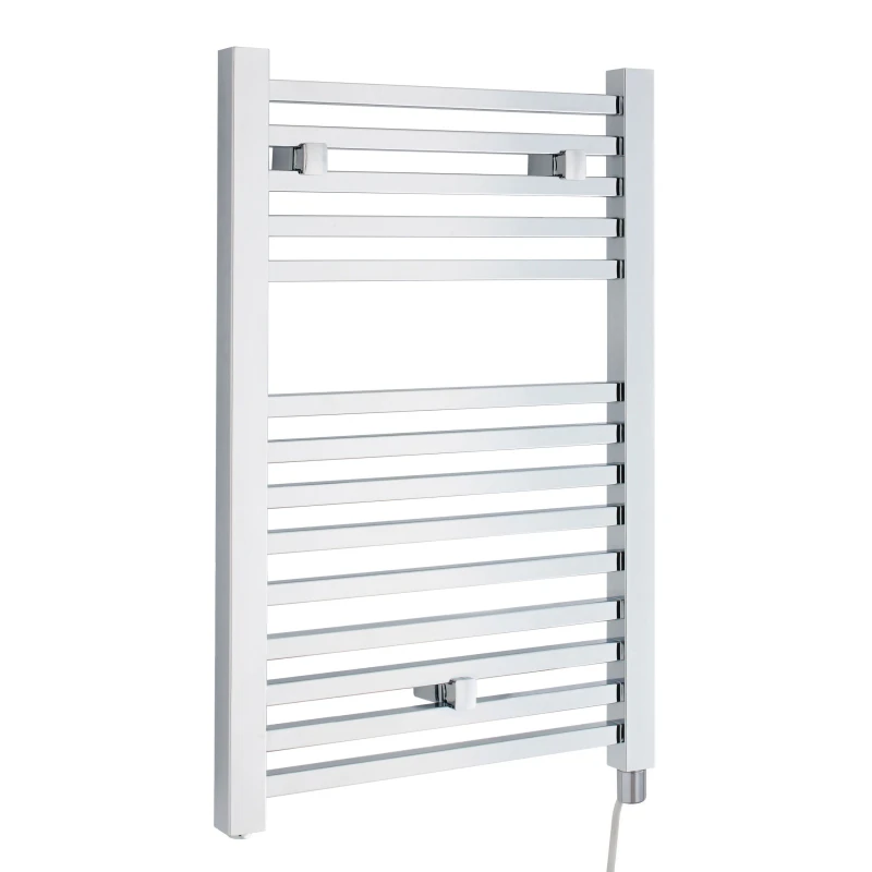 Image of Balterley Electric Vertical Square Towel Rail 200 Watt Chrome 690x 500mm Silver