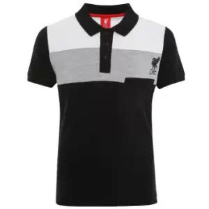 Image of Liverpool FC Childrens/Kids Colour Block Polo Shirt (7-8 Years) (Black/Grey/White)