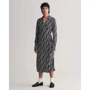 Image of Graphic Print Wrapover Dress