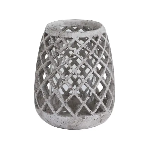 Image of Hill Large Conical Ceramic Lattice Hurricane Lantern HI-19428
