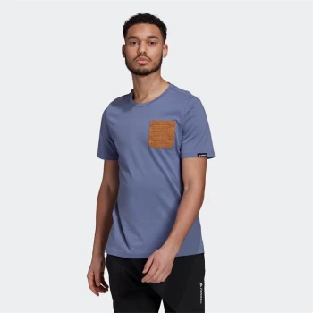 Image of adidas Terrex Pocket Graphic T-Shirt Mens - Orbit Violet / Mesa
