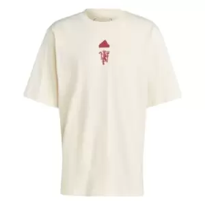 Image of adidas Manchester United Lifestyler T-Shirt 2023 2024 Adults - White