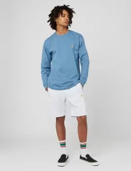 Image of Carhartt Wip Chase Sweat Short, Ash Heather / Gold, Male, Shorts, I028950.00JXX