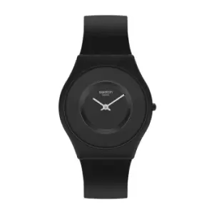 Image of Swatch Skin Classic Caricia Negra Quartz Black Dial Black Silicone Strap Ladies Watch SS09B100