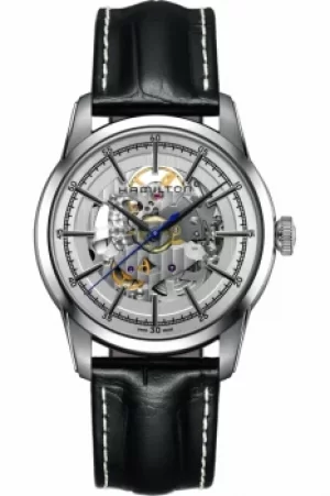 Image of Mens Hamilton Railroad Skeleton Automatic Watch H40655751
