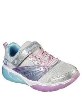 Image of Skechers Girls S Lights: Fusion Flash Trainer - Silver/Lavender