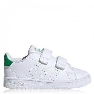 Image of adidas Advantage I Infant Trainers - Cloud White / Green / Grey Two