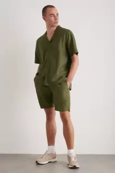 Image of Khaki Linen Shorts