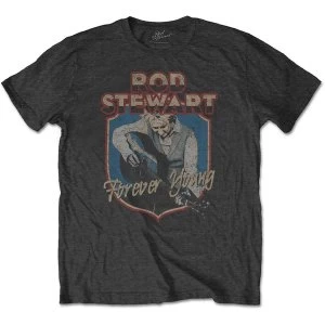 Image of Rod Stewart - Forever Crest Mens Medium T-Shirt - Charcoal Grey