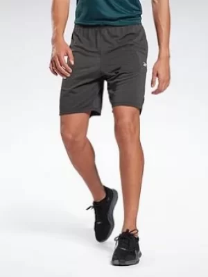 Image of Reebok Workout Ready Melange Shorts, Black Size M Men
