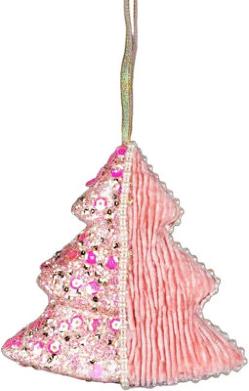 Image of Shatchi 12cm Tree Baby Pink - Christmas Hanging Decoration Pink