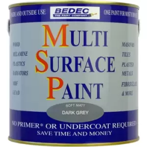 Image of Bedec Multi Surface Paint Matt Dark 2.5L in Grey Plastic