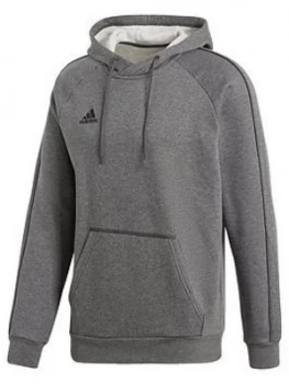 Image of Adidas Core 18 Sweat Hooded Tracksuit Top - Grey