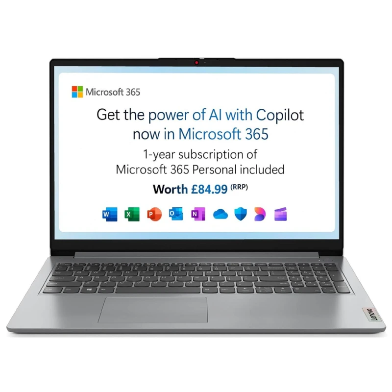 Image of Refurbished Lenovo IdeaPad 1 15IJL7 Intel Celeron N4500 4GB RAM 128GB eMMC 15.6" Windows 11 Home S Laptop 82LX00AHUK-AG