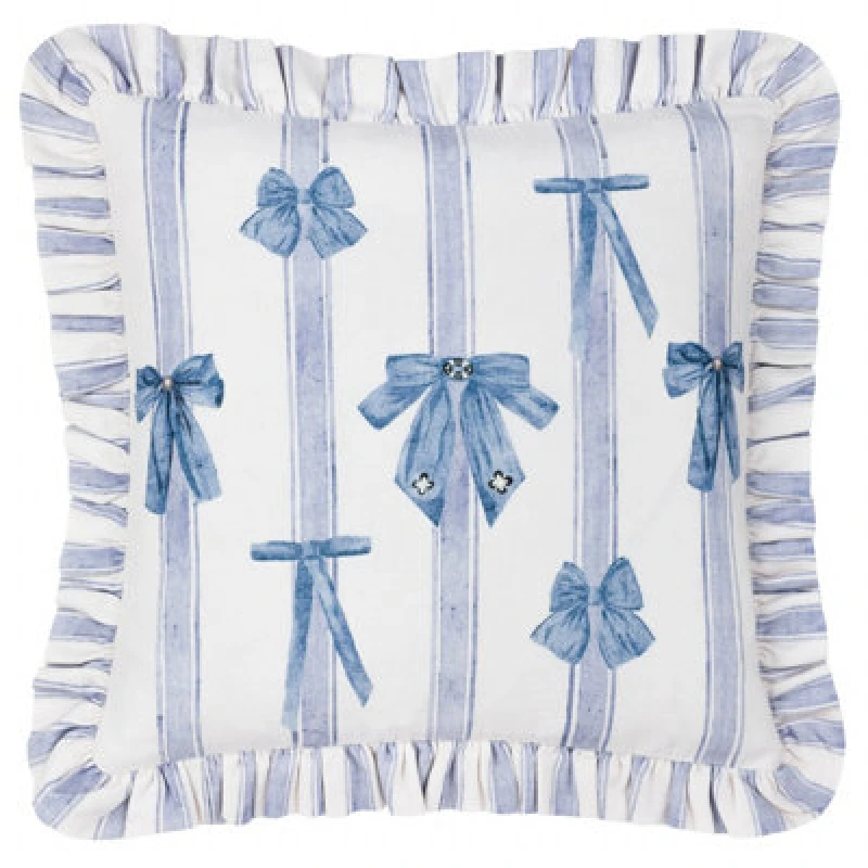 Image of Noortje Ruffle Bows Printed Cushion Multicolour, Multicolour / 43 x 43cm / Polyester Filled