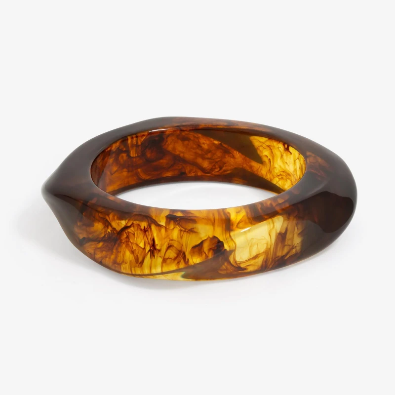 Image of Jon Richard Amber Square Bangle Burnt Orange