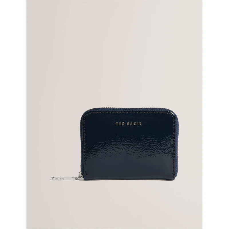Image of Ted Baker Womens Crinkle Zip Around Purse Navy female One Size