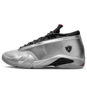 Image of jordan WMNS AIR JORDAN 14 RETRO LOW, METALLIC SILVER/FIRE RED-WOLF GREY-BLACK