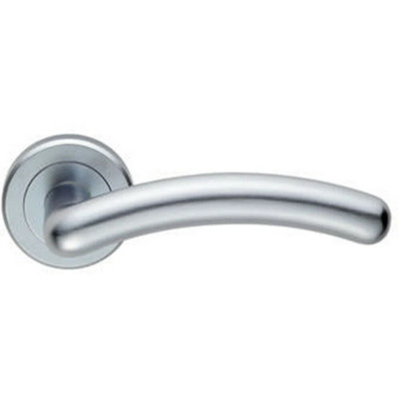 Image of Loops PAIR Arched Round Bar Handle on Concealed Fix Round Rose Satin Chrome Multi