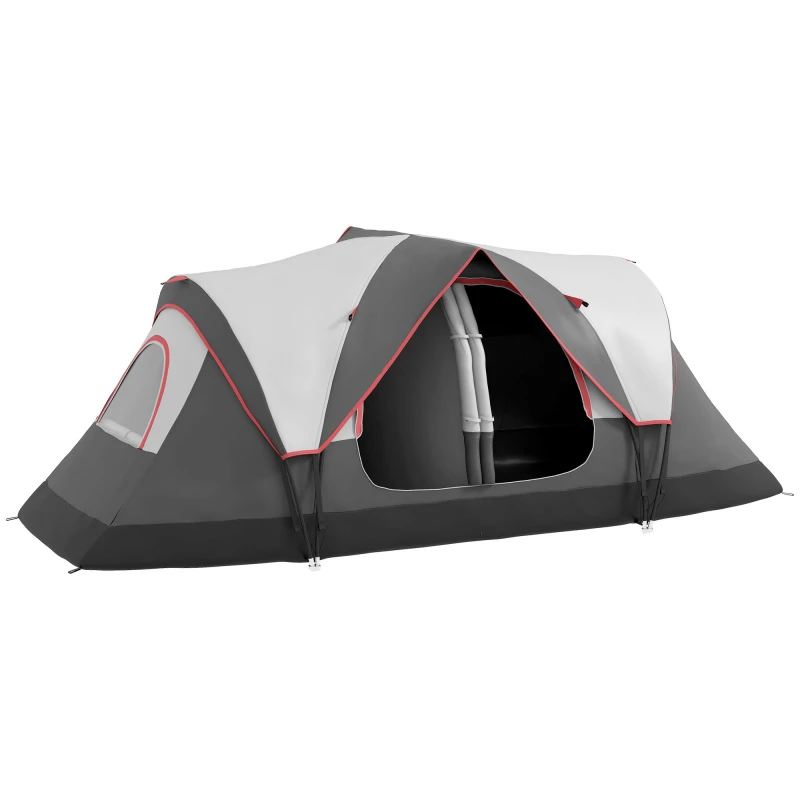 Image of Outsunny Outsunny 2 Room Camping Tent with Waterproof Rainfly & Screen Panels - Grey