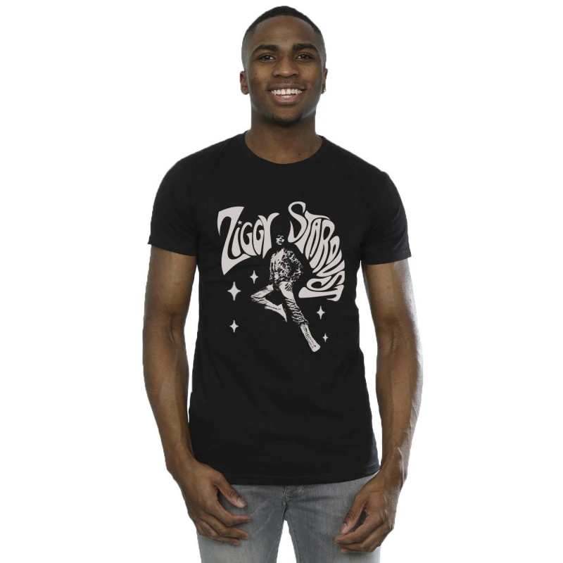 Image of David Bowie David Bowie Men Ziggy Pose T-Shirt in Black Size: Small Black S Male 5063283466630
