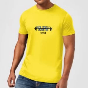 Image of Plain Lazy Gym People Scare Me Mens T-Shirt - Yellow - S