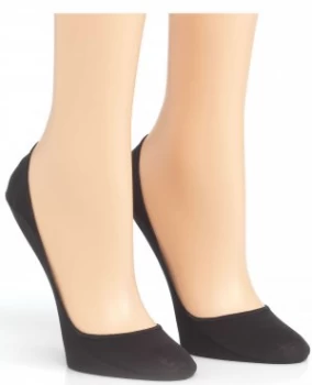 Image of Calvin Klein No show cotton 2 pair pack liners Black